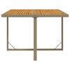 vidaXL Garden Table Beige 109x107x74 cm Poly Rattan&Solid Wood Acacia