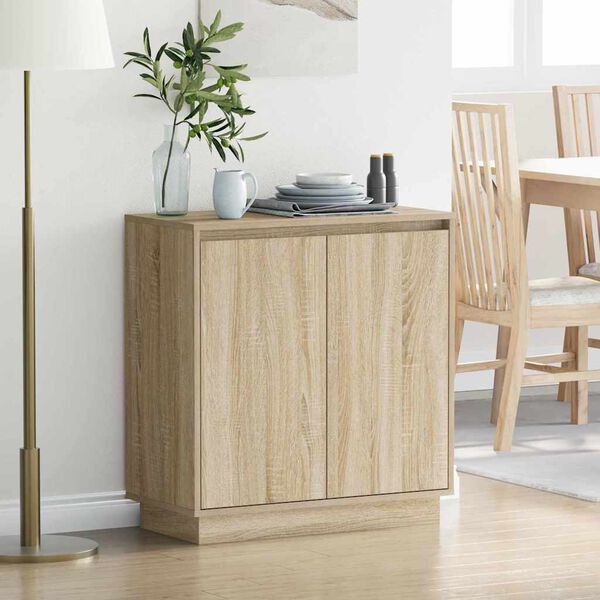 vidaXL LED Sideboard Sonoma Oak 71 x 34.5 x 75 cm Engineered Wood