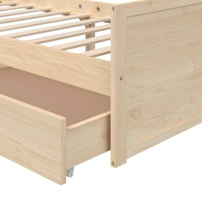 vidaXL Bed Frame with Drawers Solid Wood Pine 90x200 cm