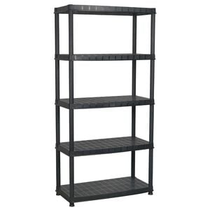 vidaXL Storage Shelf 5-Tier Black 85x40x185 cm Plastic