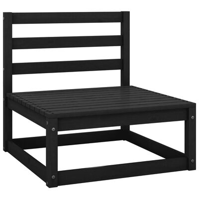 vidaXL Garden 4-Seater Sofa Black Solid Pinewood