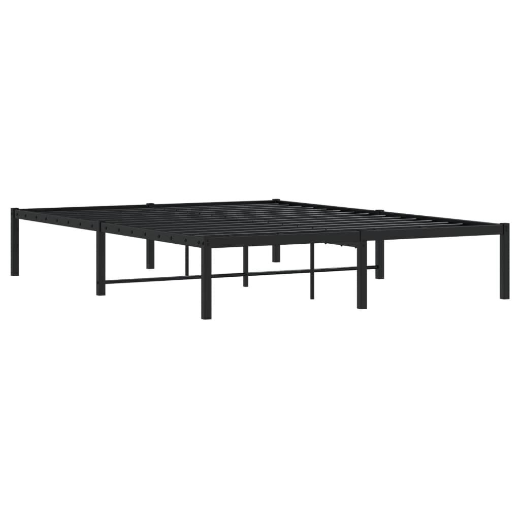 Metal Bed Frame - Black - 135x190cm - Double