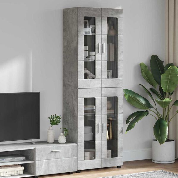 vidaXL Highboard FLORIN Concrete Grey 60 x 35 x 182 cm Engineered Wood