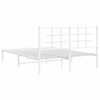 vidaXL Metal Bed Frame without Mattress with Headboard White 135x190cm
