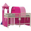 vidaXL Curtains for Loft Bed with Tunnel and Tower Pink