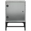 vidaXL Bedside Cabinets with Glass Doors 2 pcs Concrete Grey 35x37x50 cm