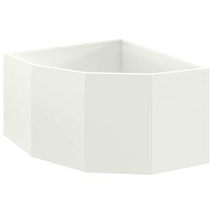 vidaXL Corner Planter White 60 x 60 x 35 cm Steel