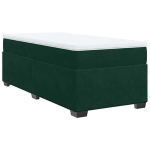 vidaXL Box Spring Bed with Mattress Dark Green 90x200 cm Velvet