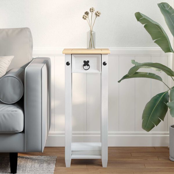 vidaXL Plant Stand White 30 x 30x 73 cm Solid Pine Wood