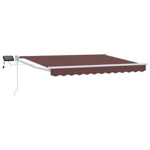 vidaXL Manual Retractable Awning with LEDs Brown 2.5 x 2 m