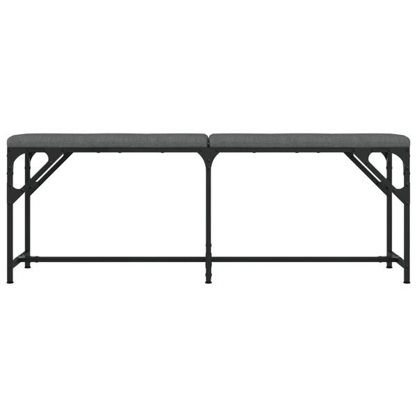 vidaXL Dining Bench Dark Grey 124x32x45 cm Steel and Fabric
