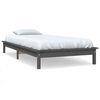 vidaXL Bed Frame | Grey | Solid Pine Wood | Single | Bed Frame | Rectangular