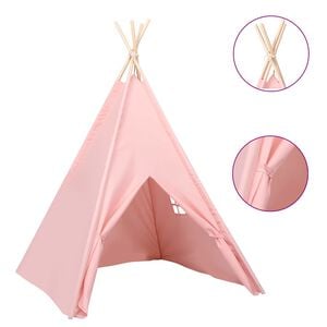 vidaXL Children Teepee Tent with Bag Peach Skin Pink 120x120x150 cm