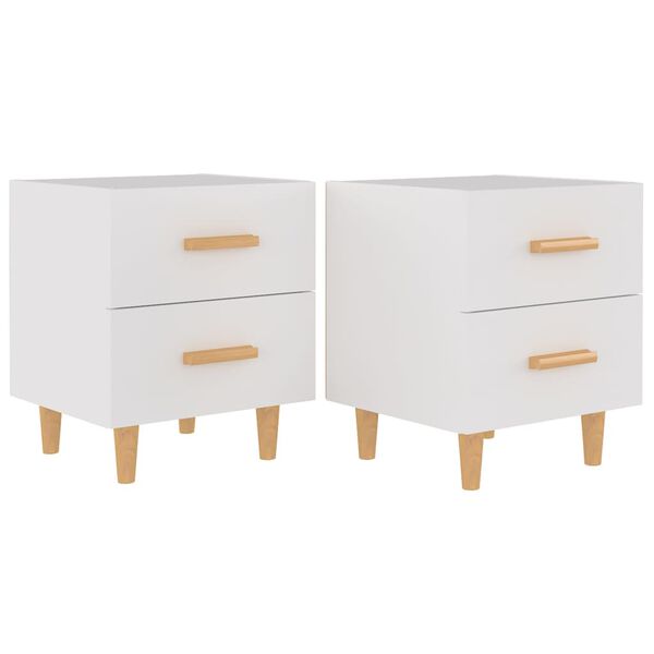 vidaXL Bed Cabinets 2 pcs White 40x35x47.5 cm