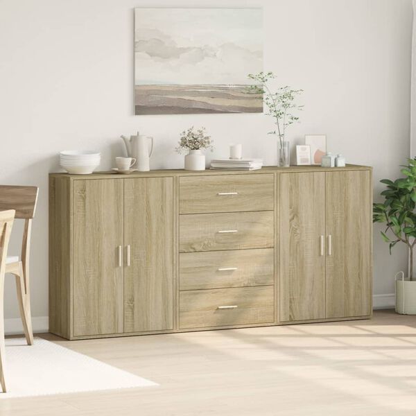 vidaXL Sideboards 3 pcs Sonoma Oak 60x31x84 cm Engineered Wood