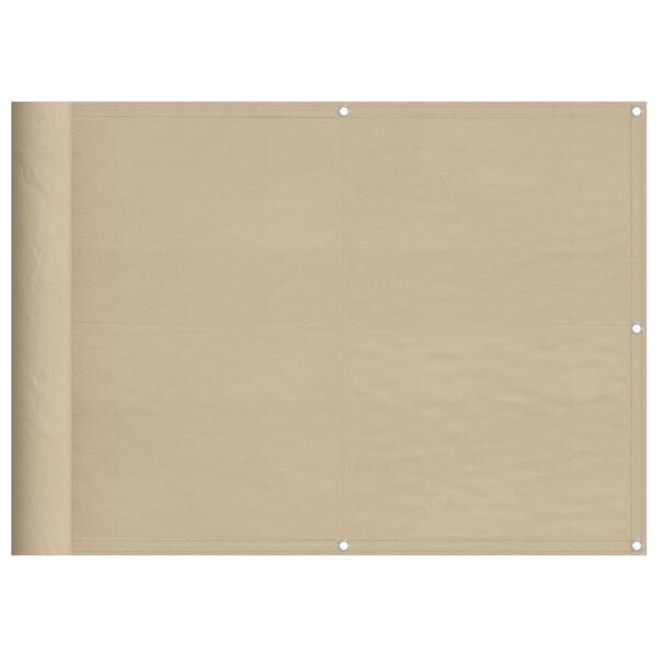 vidaXL Balcony Screen Beige 75x800 cm 100% Polyester Oxford