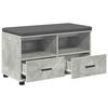 vidaXL Hall Bench with Cushion Concrete Grey 80 x 38 x 46 cm
