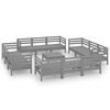 vidaXL 13 Piece Garden Lounge Set Grey Solid Pinewood