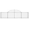 vidaXL Arched Gabion Baskets 3 pcs 200x30x40/60 cm Galvanised Iron