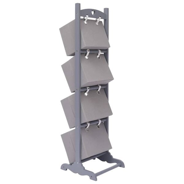 vidaXL 4-Layer Basket Rack Dark Grey 35x35x125 cm Wood