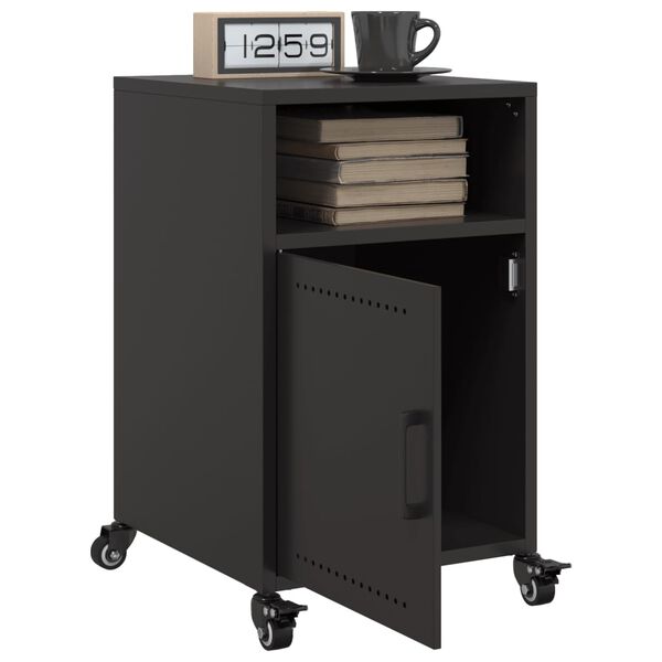 vidaXL Bedside Cabinets 2 pcs Black 36x39x59 cm Steel