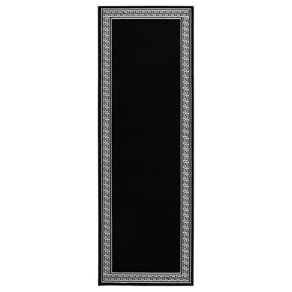 vidaXL Runner Rug BCF Black with Motif 80x200 cm