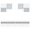 vidaXL 6 Piece TV Wall Cabinet Set with LED Lights White