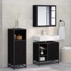 vidaXL Bathroom Furniture Set 3 pcs Black Oak Engineered Wood
