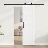 vidaXL Sliding Door White and Black 61 x 198.5 cm Solid Pine Wood