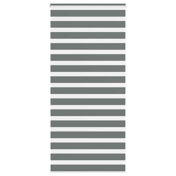 vidaXL Zebra Blind Dark Grey 95x200 cm Fabric Width 90.9 cm Polyester