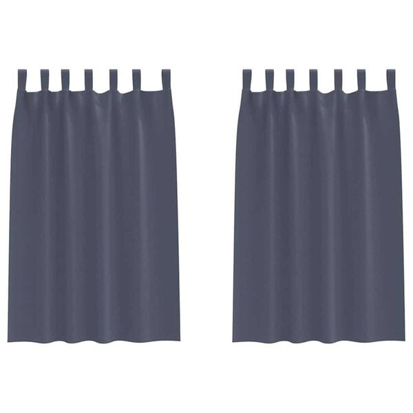 vidaXL Blackout Curtains with Rings 2 pcs Anthracite 175 x 140 cm