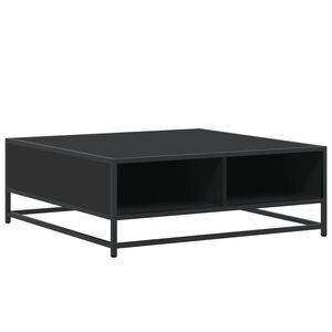 vidaXL Coffee Table Black 80x80x30 cm Engineered Wood and Metal