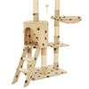 vidaXL Cat Tree with Sisal Scratching Posts 138 cm Beige Paw Prints