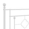 vidaXL Metal Bed Frame without Mattress with Headboard White 160x200cm