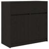 vidaXL Sideboard with Drawer Black Oak 80x34x76 cm Engineered Wood