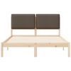vidaXL Bed Frame with Upholstered Headboard Taupe 135 x 190 cm
