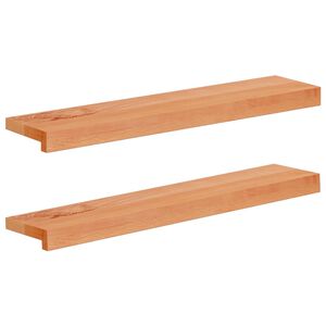 vidaXL Window Sills 2 pcs Varnished 80x 15 x 2 cm Solid Beech Wood