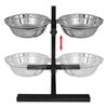 vidaXL Adjustable Double Diner Pet Dog Feeding Stand & 2 x 2.6L Stainless Steel Bowls