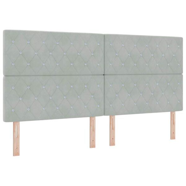 vidaXL Headboard with Headboard Light Grey 200 cm Faux Leather