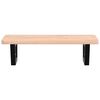 vidaXL Basin Shelf Wall Mounted Steel and Solid Wood Beech