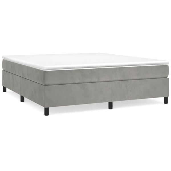 vidaXL Box Spring Bed Frame Light Grey Super King Velvet (UK/IE/FI/NO only)