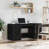 vidaXL Desk with Shelf Black oak 140 x 50 x 75 cm Engineered wood