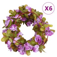 vidaXL Artificial Flower Garlands 6 pcs Light Purple 250 cm