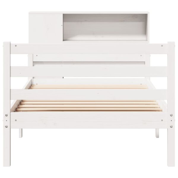 vidaXL Bookcase Bed without Mattress White 100x200 cm Solid Wood Pine