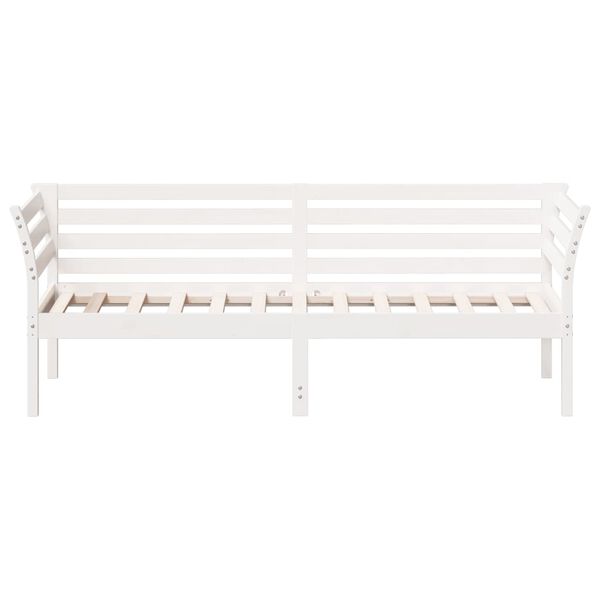 vidaXL Day Bed without Mattress White 90x190 cm Single Solid Wood Pine