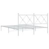 vidaXL Metal Bed Frame without Mattress with Headboard White 150x200cm