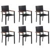 vidaXL 7 Piece Garden Dining Set Black