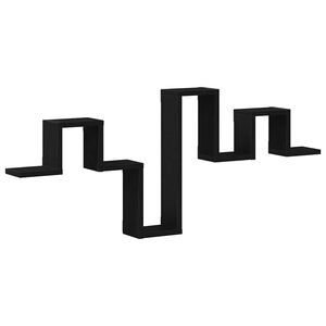 vidaXL Wall Shelf Wall-mounted Black Oak 104.5 x 43 x 10 cm