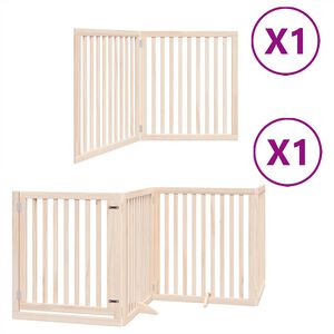 vidaXL Dog Gate with Door Foldable 6 Panels 480 cm Poplar Wood