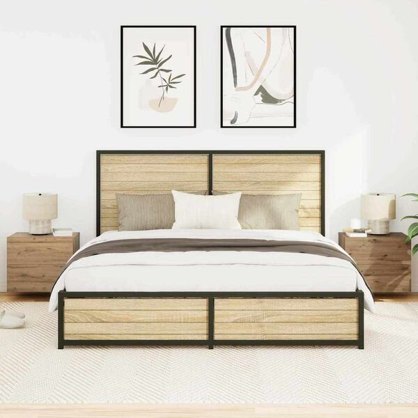 vidaXL Bedside Cabinet with Drawer 2 pcs Artisan Oak 50 x 39 x 41 cm